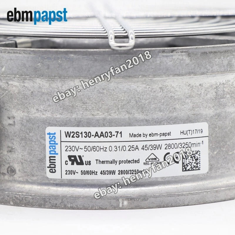 Ebmpapst W2S130-AA03-71 Axial Cooling Fan 230V 39/45W 2800/3250RPM Cabinet Fan|404279861769