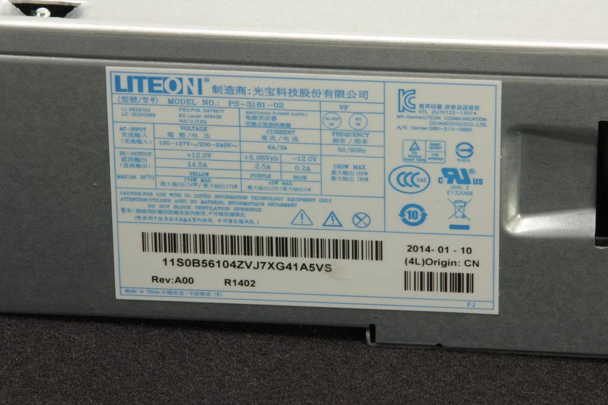 Liteon PS-3181-02 180W LENOVO TFX Desktop Power Supply.TESTED.SKU199287|175287607741