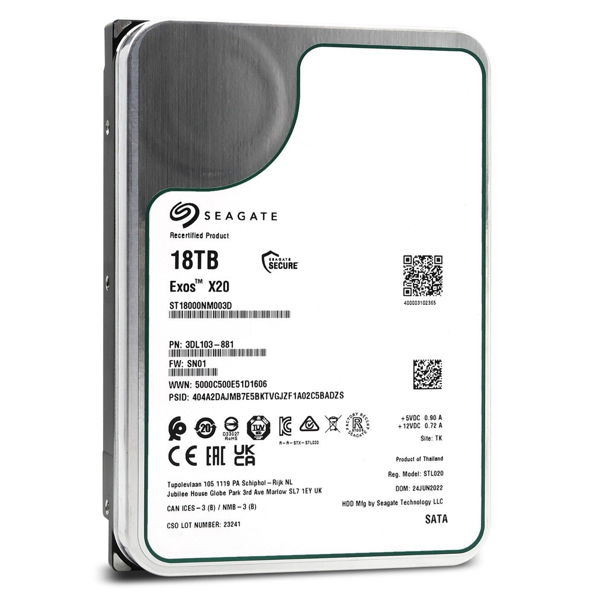 DEFECTIVE Seagate Exos X20 18TB SATA 6Gbs 35 G3D|177601696784