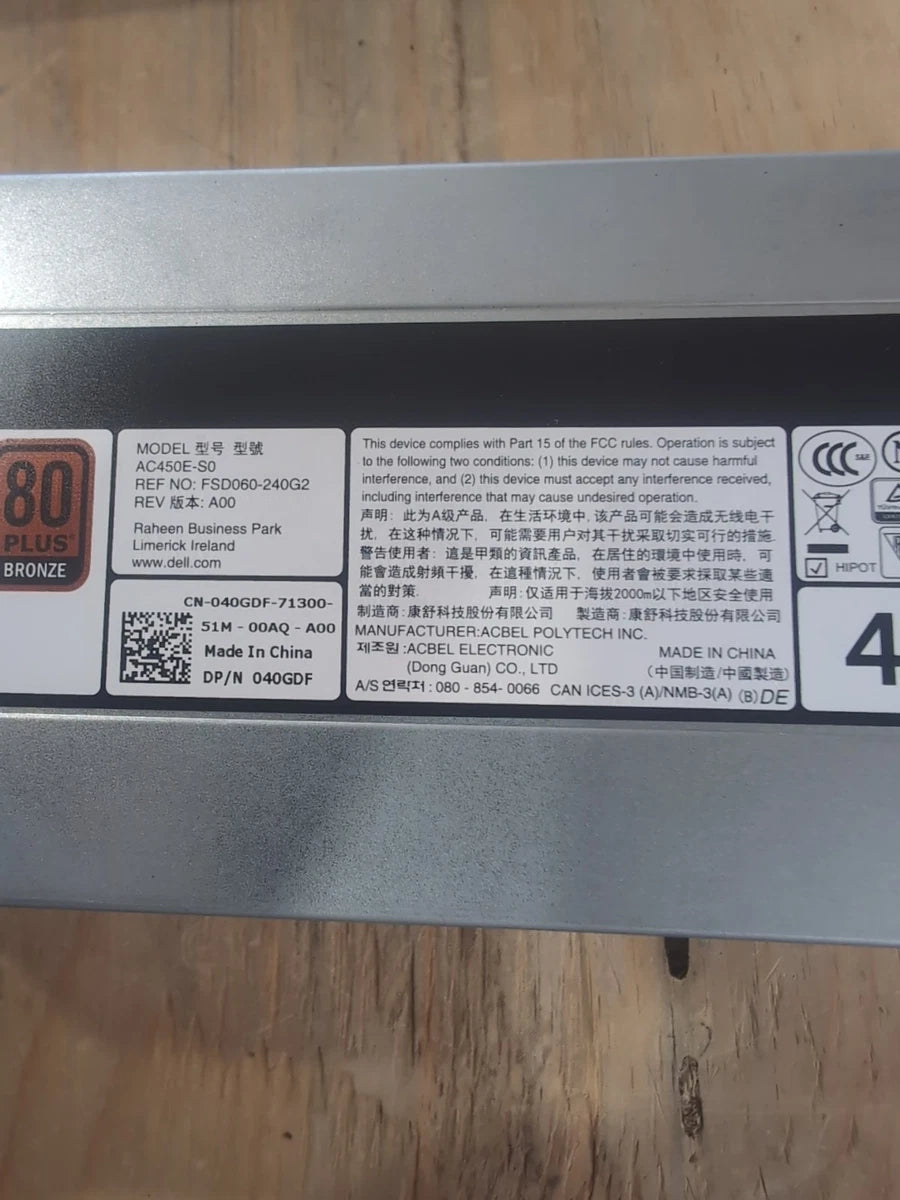 Dell PowerEdge Server T430 450W Power Supply AC450E-S0 040GDF 40GDF Located USA|336224697689