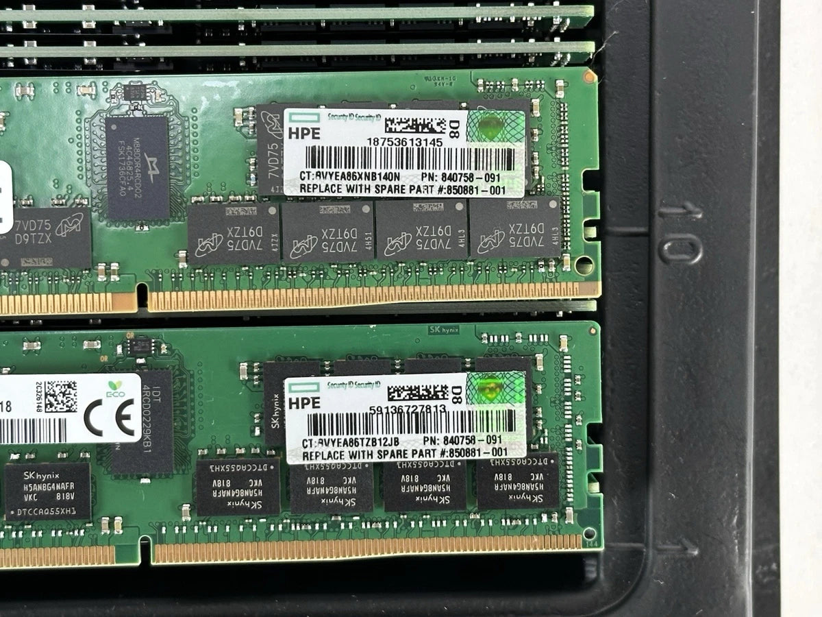 HPE 840758-091 1x 32GB 2Rx4 PC4-2666V-R ECC RDIMM DDR4 RAM Memory Micron Hynix|116885736291