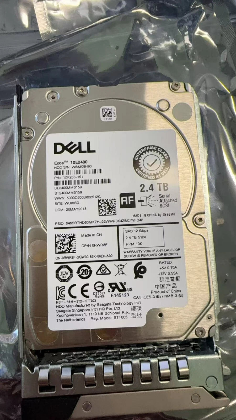 0RWR8F Dell RWR8F 1XK233-151 2.4tb 10k SAS 2.5 12Gbps SFF Hard Drive ST2400MM015|146553339184