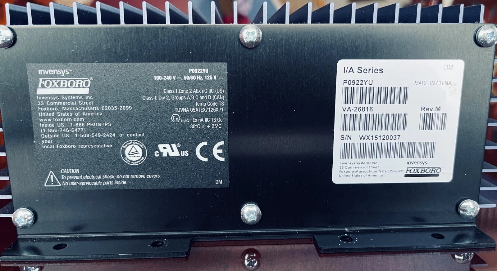 Foxboro FPS400-24 Power Supply P0922YU input 100-240  VAC/125 Vdc out put 24 vdc|275430246312