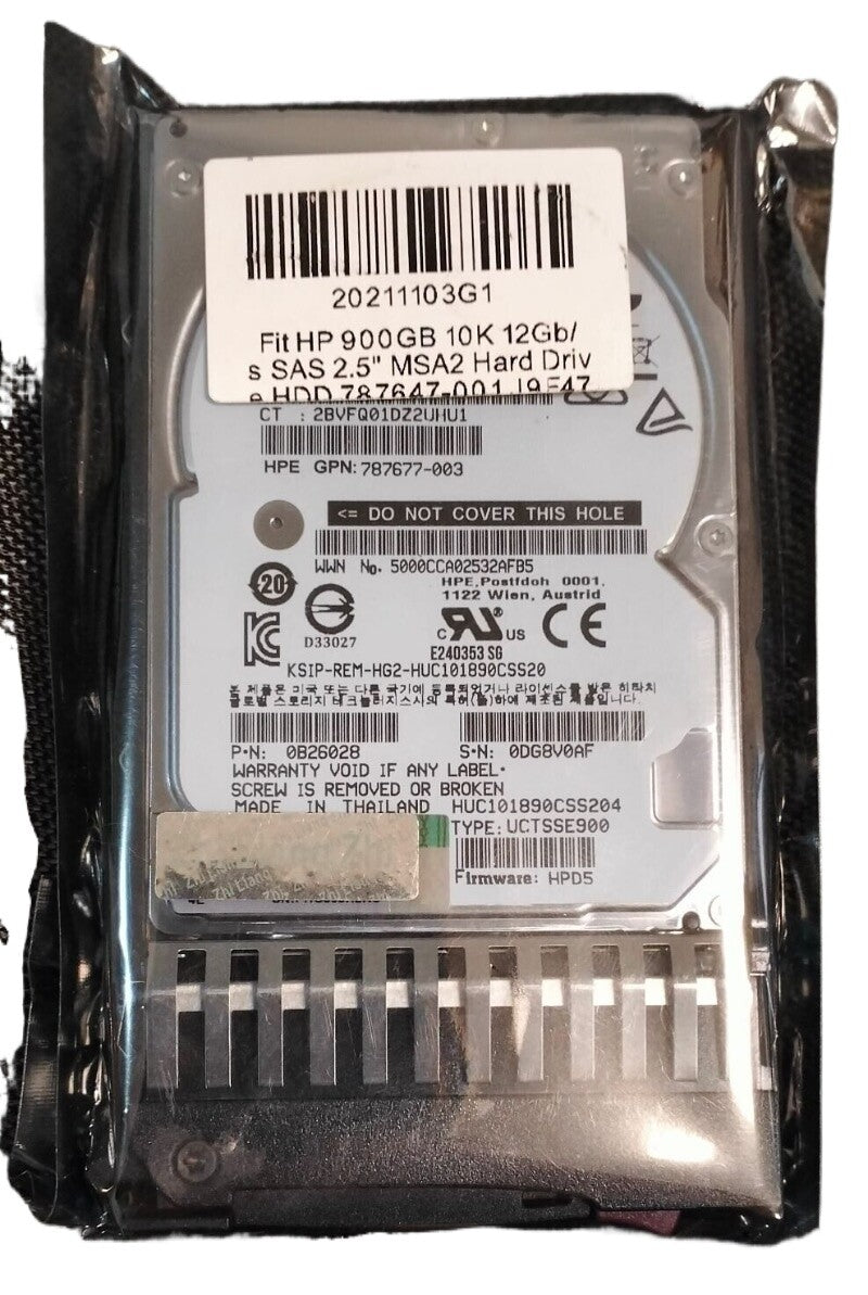 Fit 900GB 10K 12Gb/s SAS 2.5" MSA2 Hard Drive HDD 787647-001 J9F47A|226829839907
