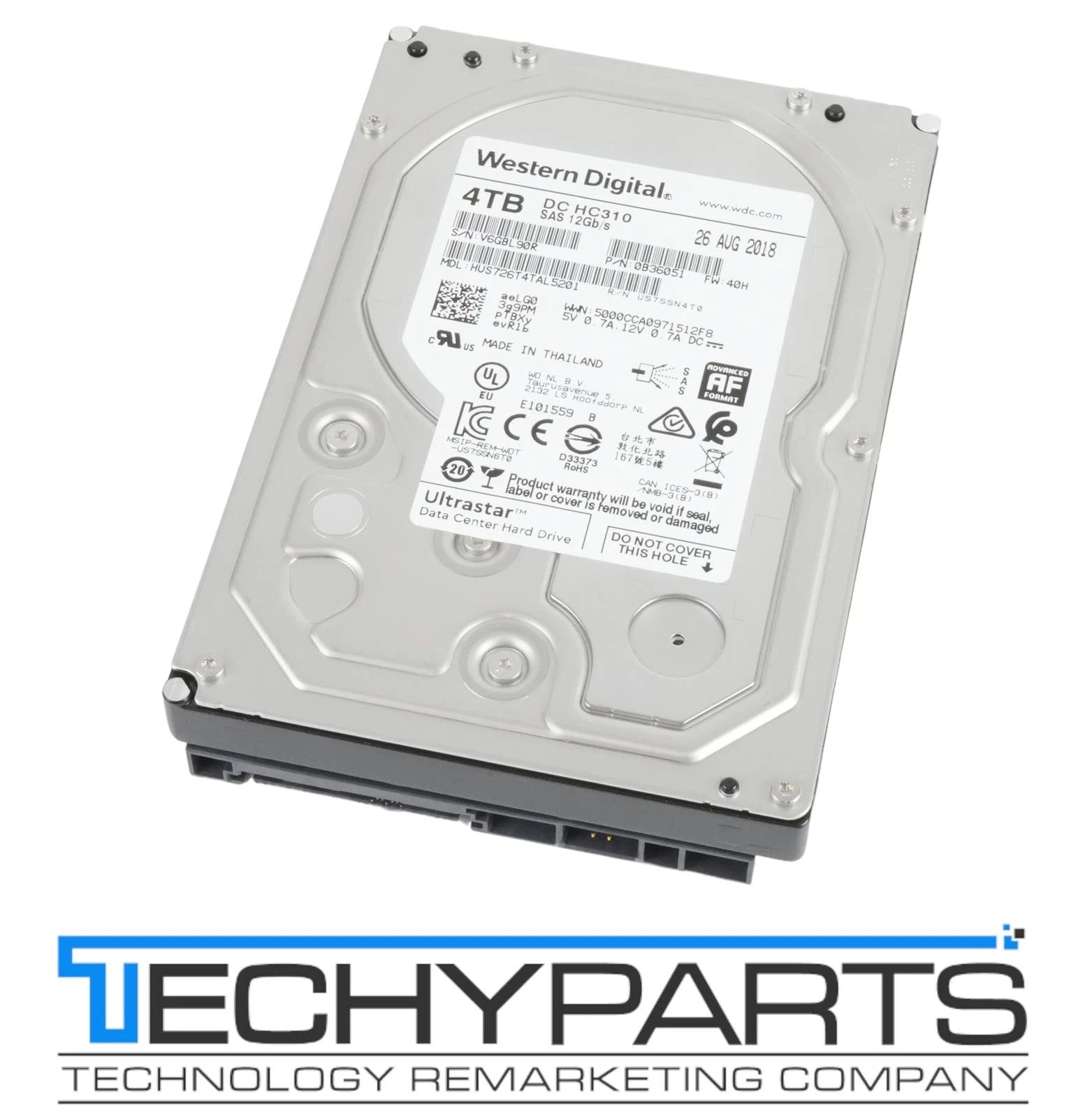 WD Ultrastar DC HC310 4TB 7.2K 3.5" SAS 12Gbps 512e HDD HUS726T4TAL5201 0B36051|306503154414