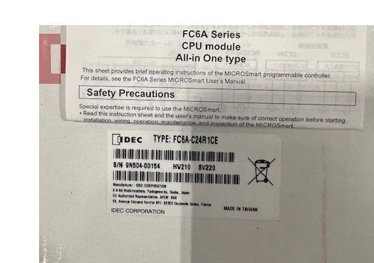 FC6A-C24R1CE Programable Controller IDEC Located in the US CPU Module MicroSmart|326886517961