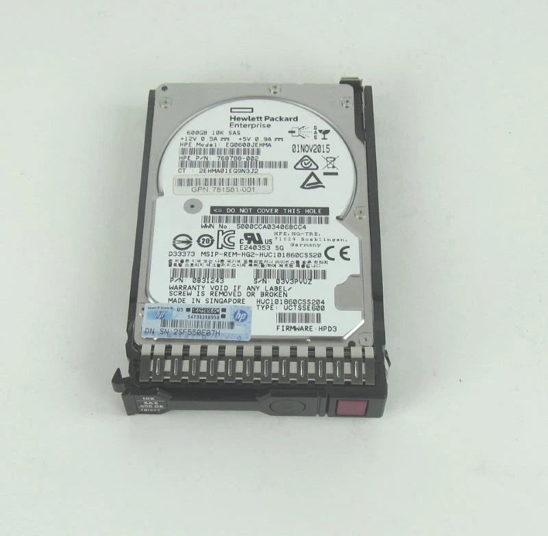 HP 781516-B21 HP 600GB 12G SAS 10K 2.5in SC ENT HDD zy|286882649357