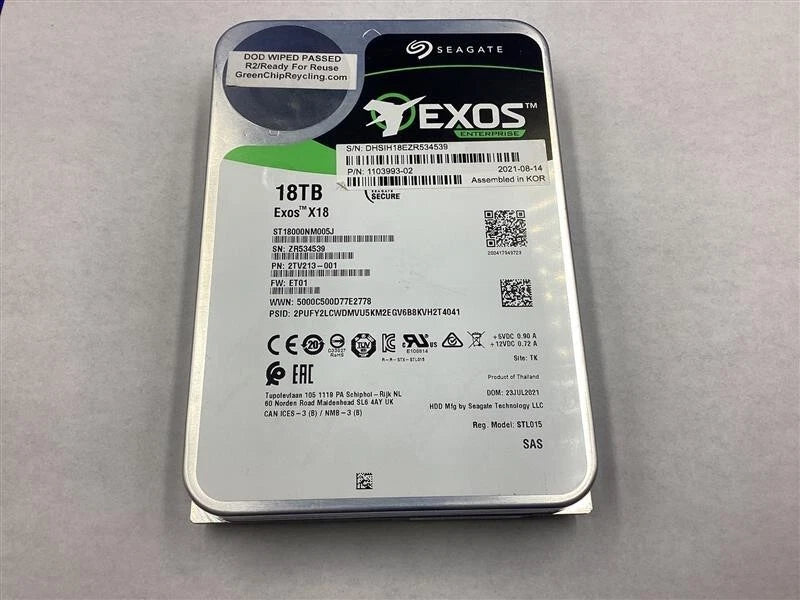 ST18000NM005J Seagate Exos X18 18TB 7.2K SAS 12Gb/s 3.5in 512E/4KN HDD|387528892053