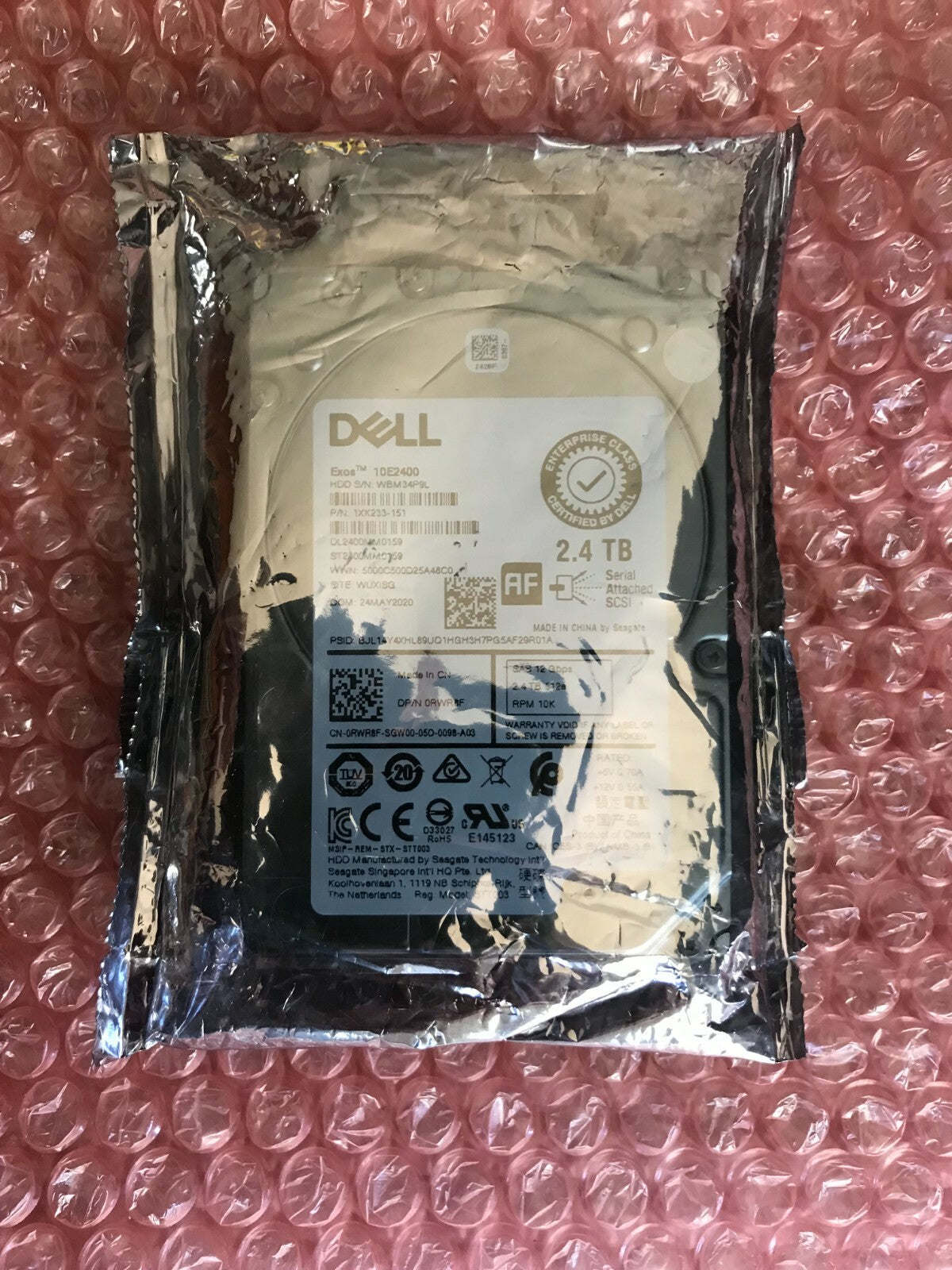 RWR8F Dell Seagate ST2400MM0159  2.4TB 10K 12Gb/s 2.5" SAS HDD 0RWR8F|274987070379