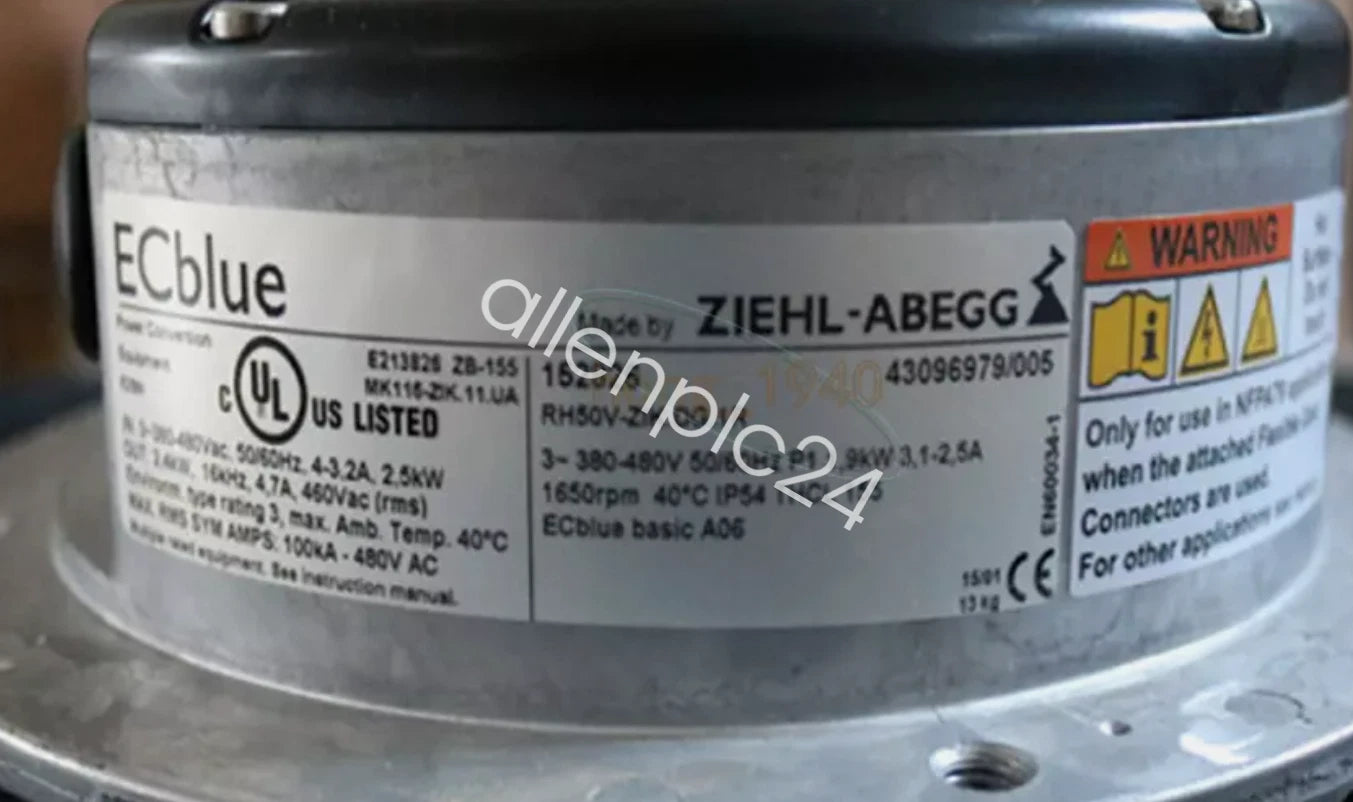 RH50V-ZIK.DG.1R ZIEHL-ABEGG Centrifugal Fan New FedEx or DHL
