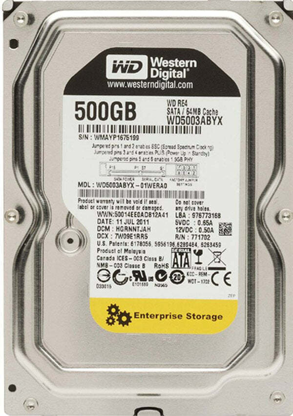WD RE4 WD5003ABYX 500GB 7200RPM 64MB SATA 3.5" Hard Drive|374397250995