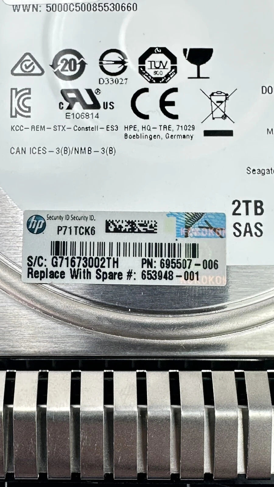 HP HPE 2TB SAS 6Gb/s 7.2K RPM LFF Server Hard Drive with Tray