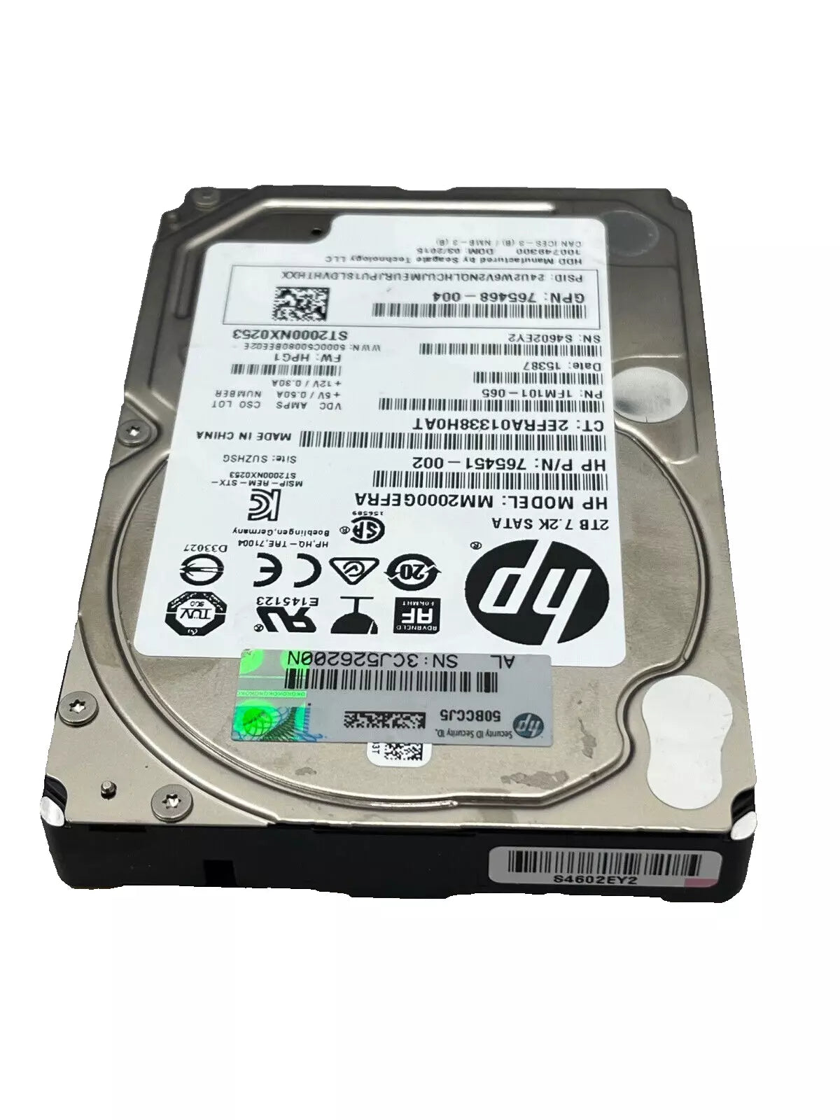 HDD HP 2 TB SATA 2,5" 6G, 7,2K UNIDADE 765468-004 MM2000GEFRA 765451-002
