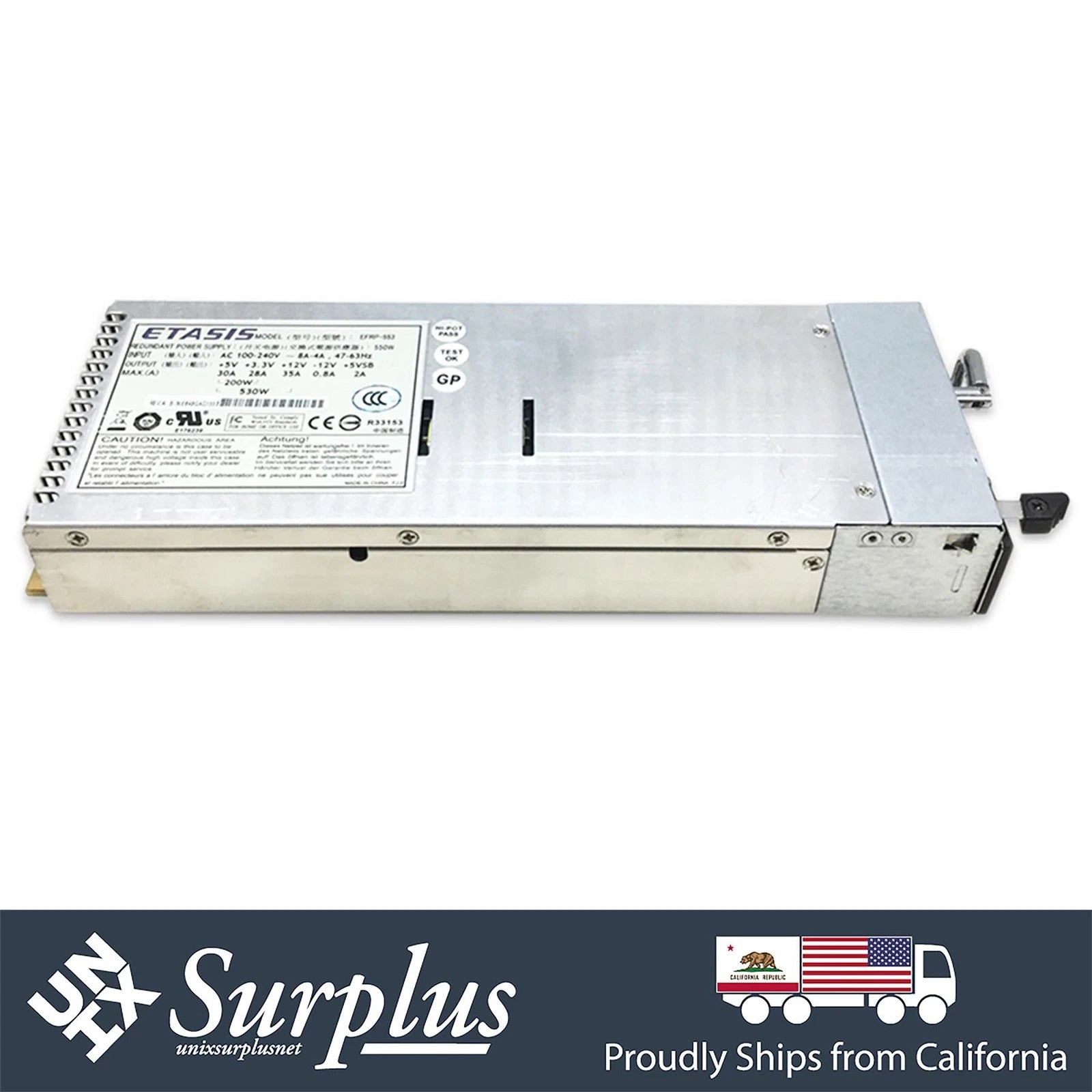 Etasis 550W Redundant 1U Hot-swappable RoHS Server Power Supply|356516910180