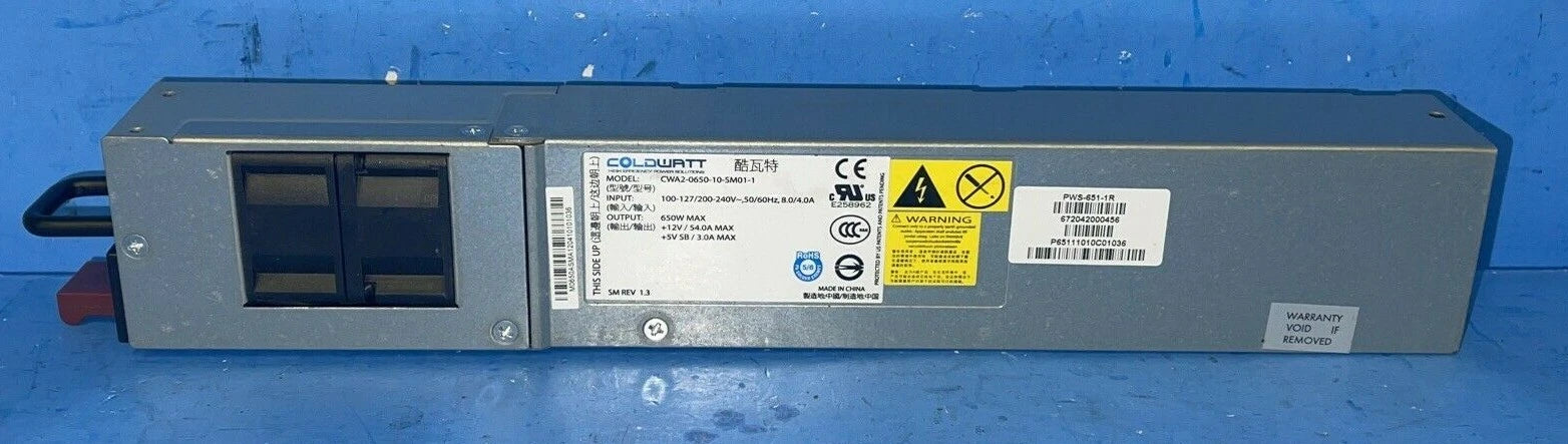 CWA2-0650-10-SM01-1 SUPERMICRO PWS-651-1R COLDWATT 650W Hot Swap Power Supply|185354966255