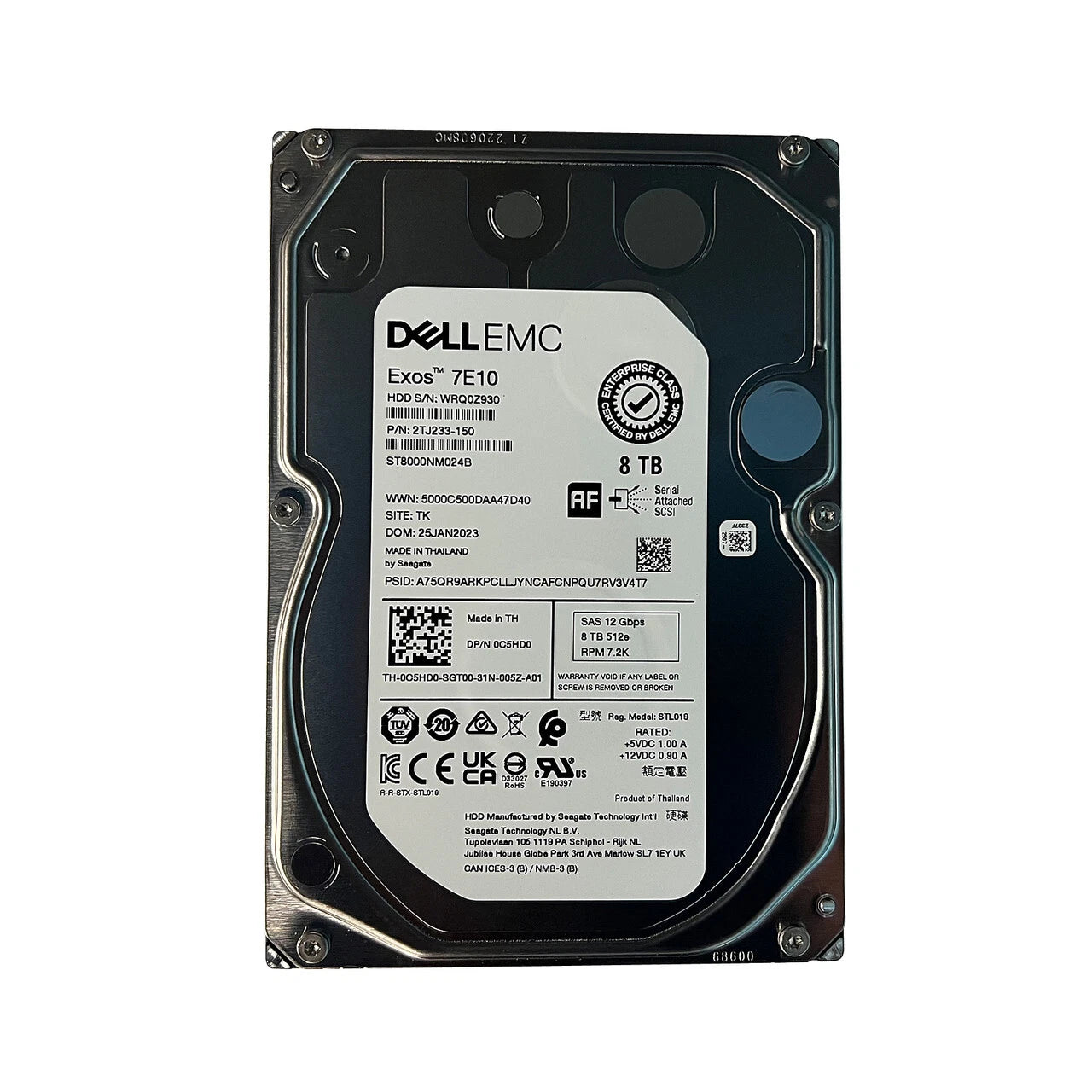 Dell 8TB 7.2K SAS 12Gb/s 3.5-inch 512e Enterprise Hard Drive
