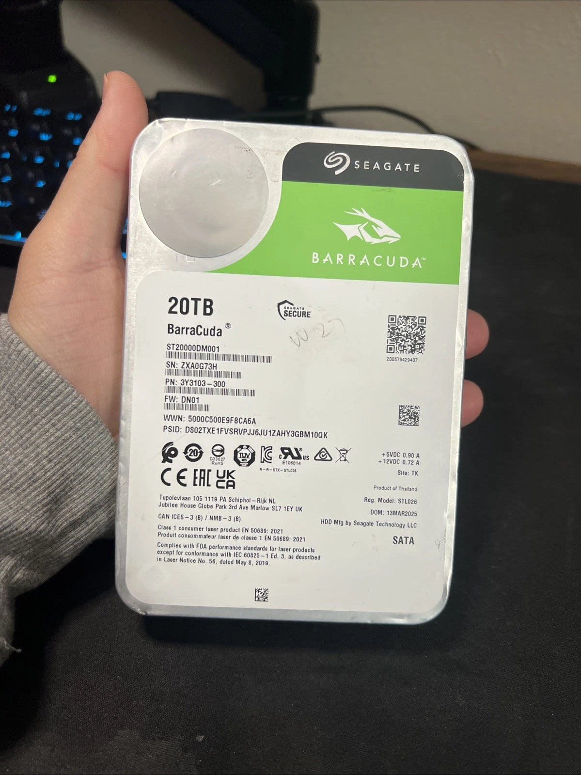 Seagate Barracuda 20TB ST20000DM001 4Parts Beeps No Spin TK/DN01/204406200 RevA|317711225833