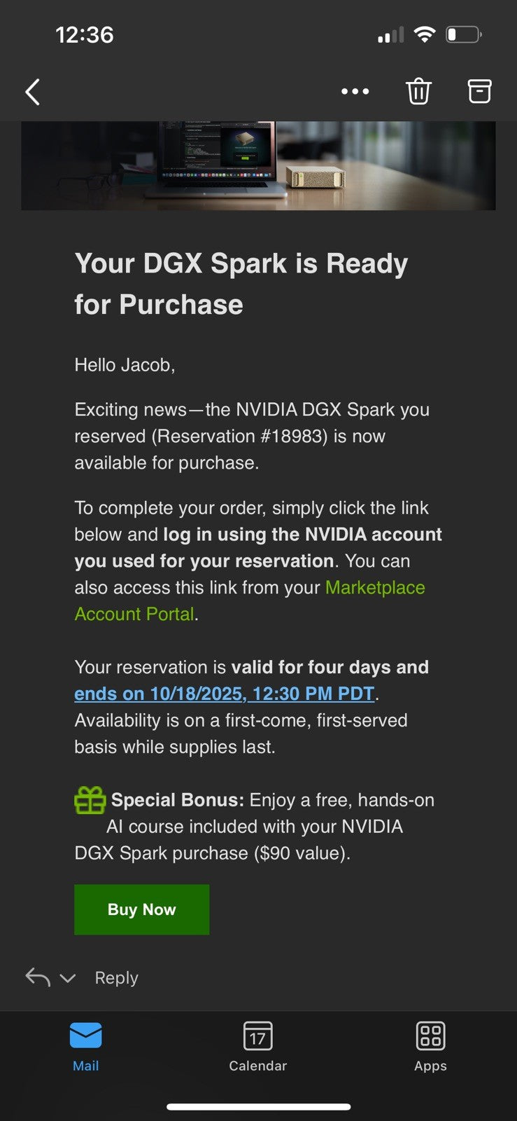 NVIDIA DGX Spark GB10 AI Workstation • 128 GB Unified • 4 TBVATION ONLY!