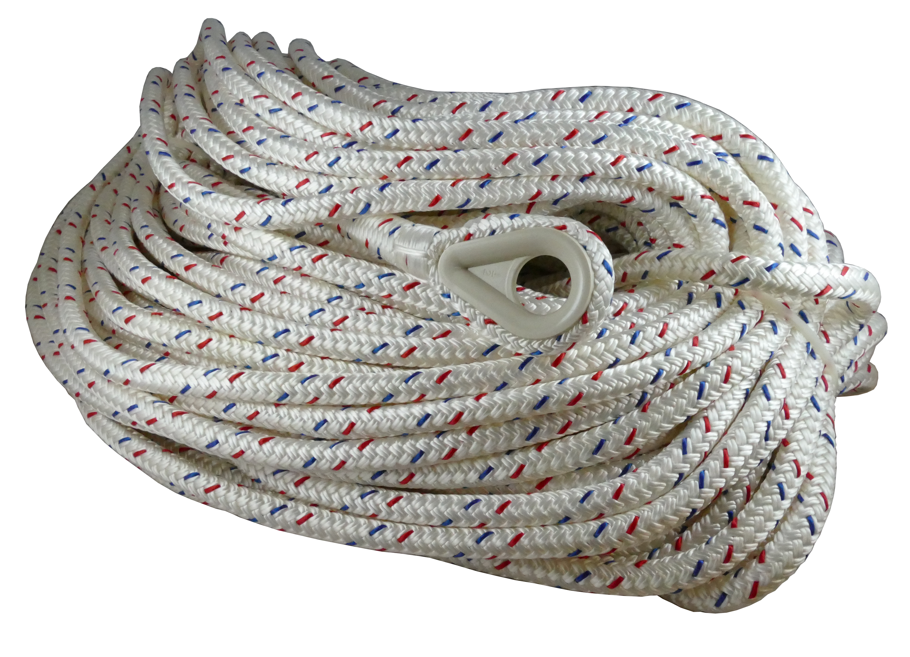 Samson Rope 6.05024E+11 Samson Rope 605024010083 Samson 605024010083, Harbormaster Anchor Line, 3/8" x 100', White w/Red & Blue Tracer