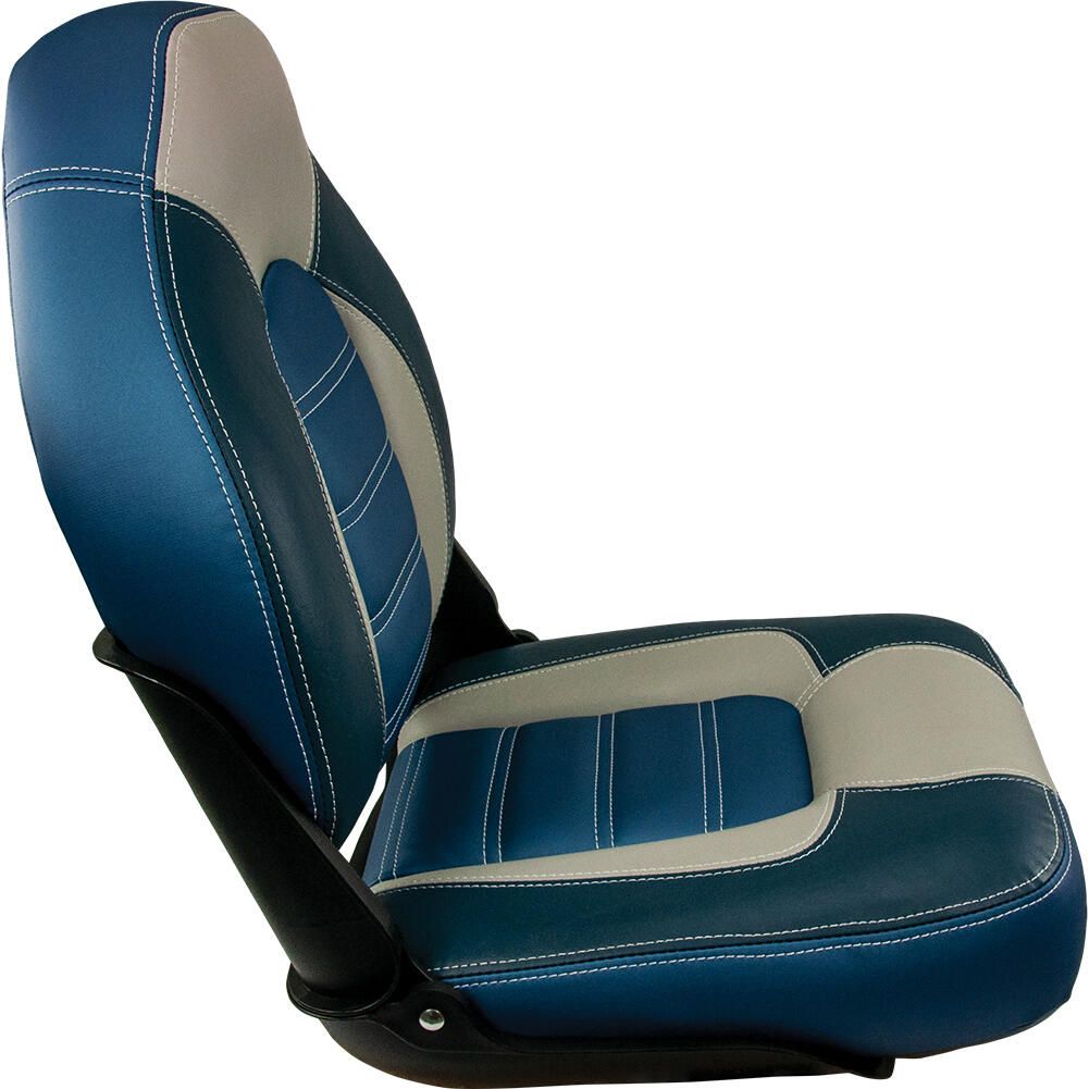 Springfield 1061069-B Skipper Premium High Back Fold Down Seat, Blue/Gray