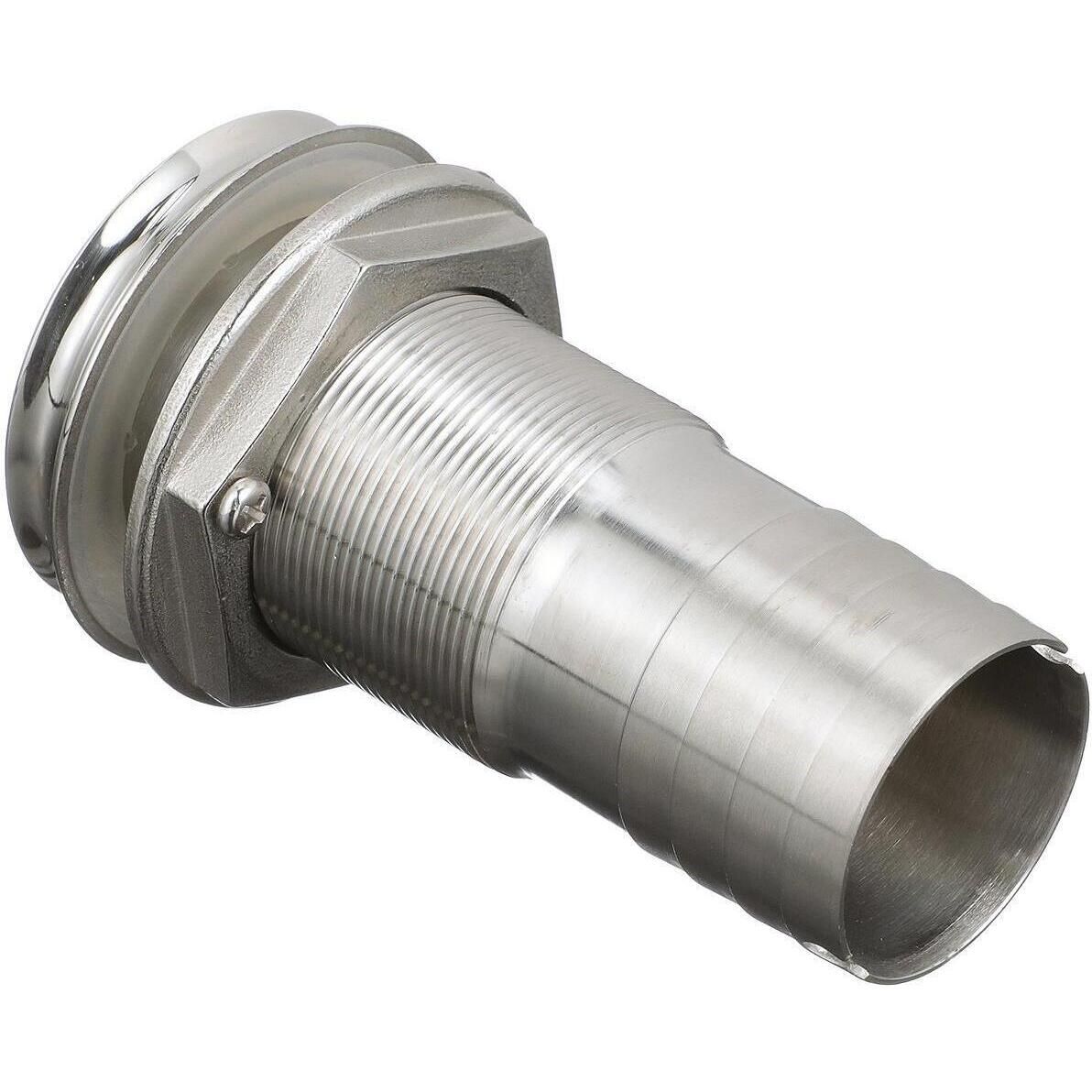 Seachoice 50-18631 Mega-Flow Dripless Thru Hull Fitting, 316 SS, Fits 1-1/2" Hose, 1-1/2" Max Hull