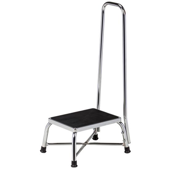 Clinton Chrome Bariatric Step Stool with Handrail