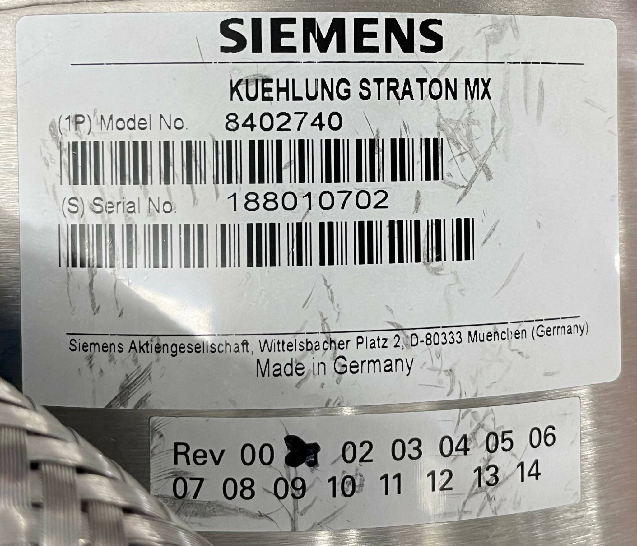 TUBE COOLING UNIT (8402740/0802740 SIEMENS