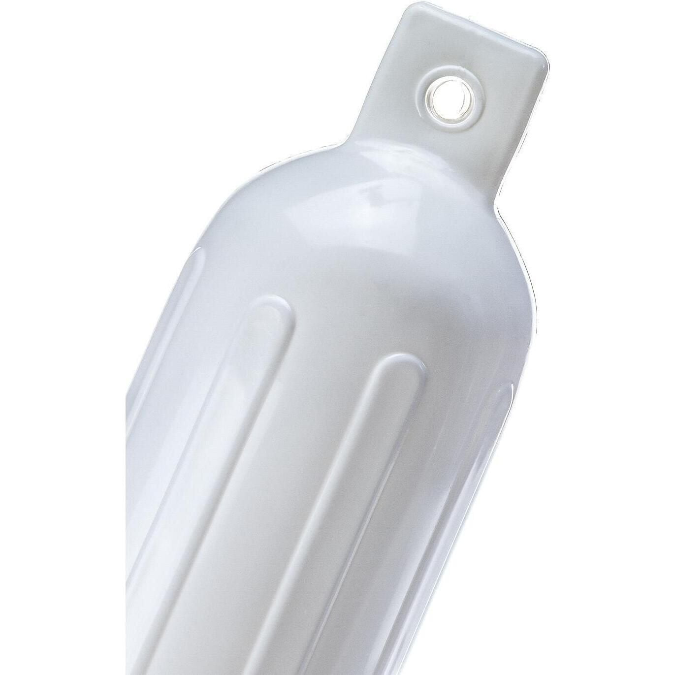 Seachoice DE79271S 79031 Twin Eye Ribbed Fender, White, 8.5 x 27"