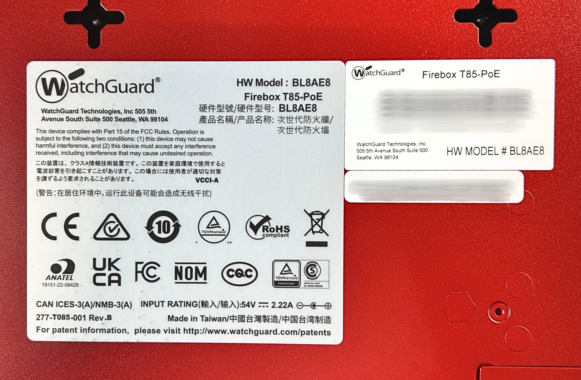 WatchGuard WGT85001-US Firebox T85-POE Firewall Security Appliance