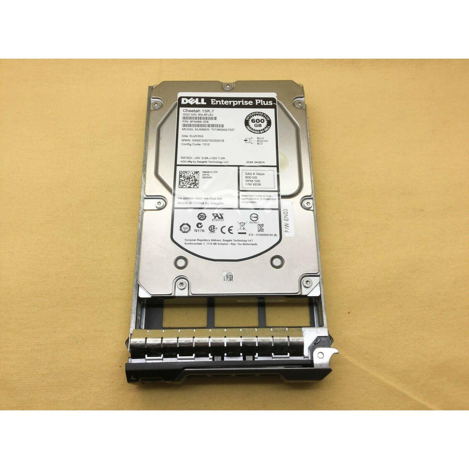 02R3X Dell 002R3X 600GB 15K 6G LFF SAS HDD ST3600057SS 695976770486 - AloinfoUSA