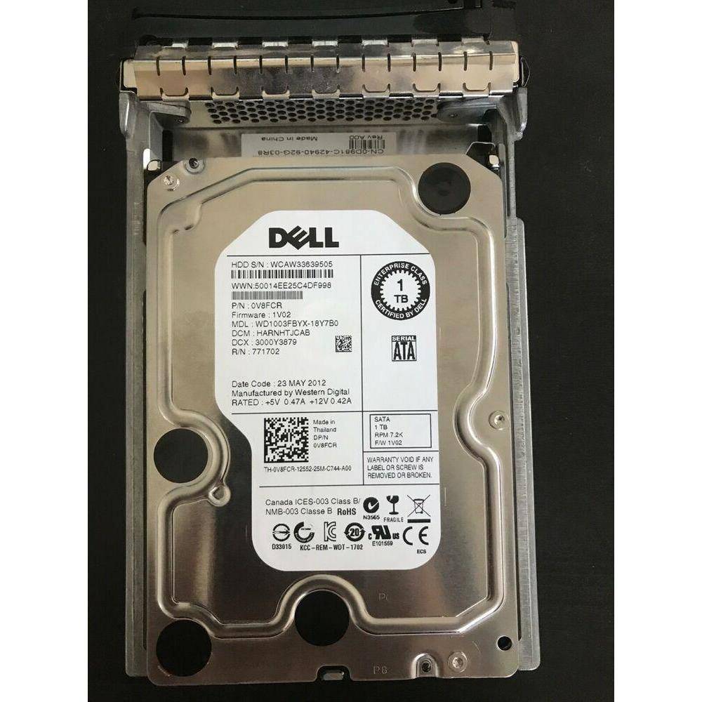 0V8FCR WD1003FBYX-18Y7BO DELL 1TB 7.2K 6G LFF 3.5'' SATA HDD HARD DRIVE - AloinfoUSA