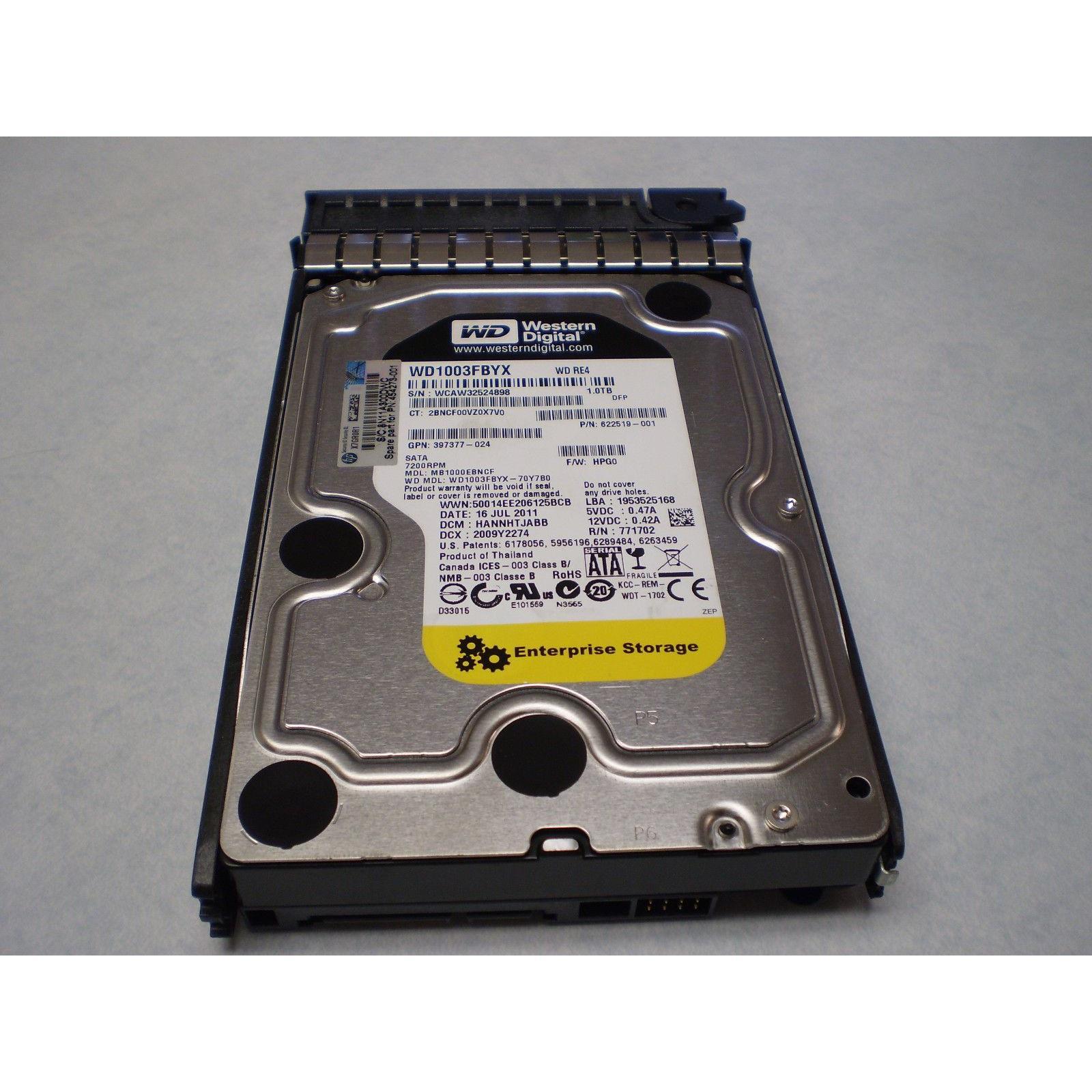 454146-B21,454273-001  HP 1TB 7.2K HP MDL SATA HARD DRIVE Disco - AloinfoUSA