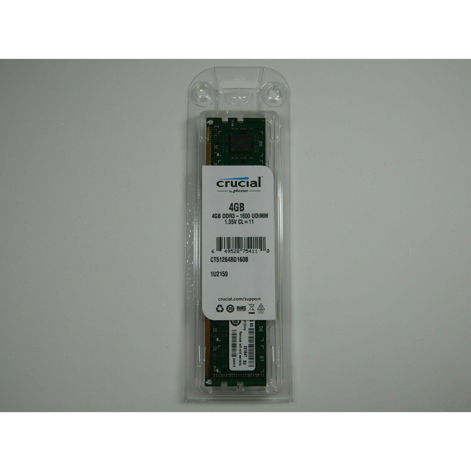 4GB DDR3L 1600 UDIMM PC3L 12800 - CT51264BD160B 649528754110 - AloinfoUSA