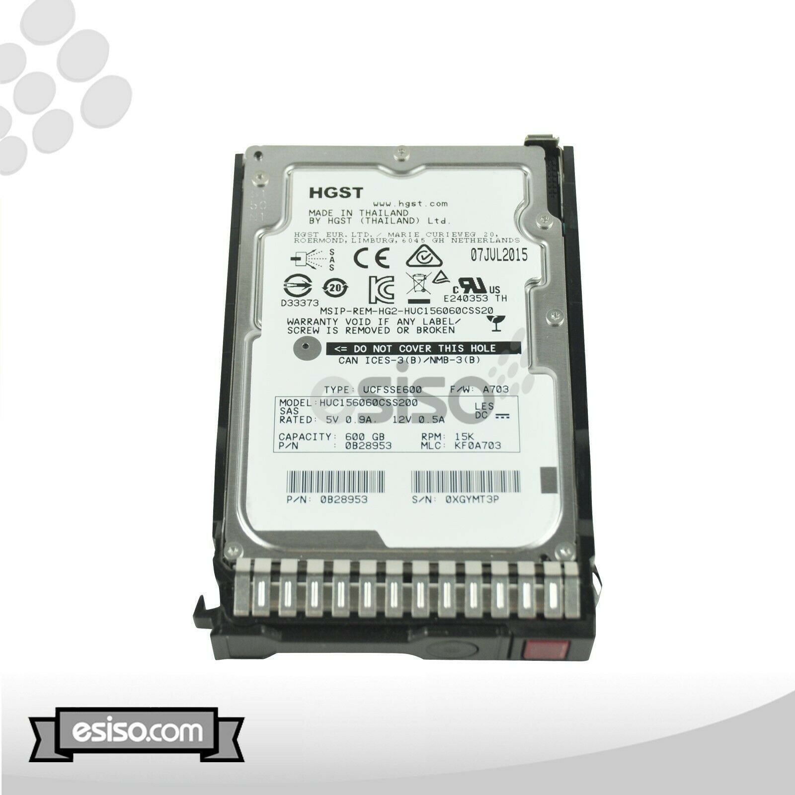 600GB 15K 12G 2.5'' SAS HDD FOR HP PROLIANT DL360 DL380 G8 G9  695976748010 - AloinfoUSA