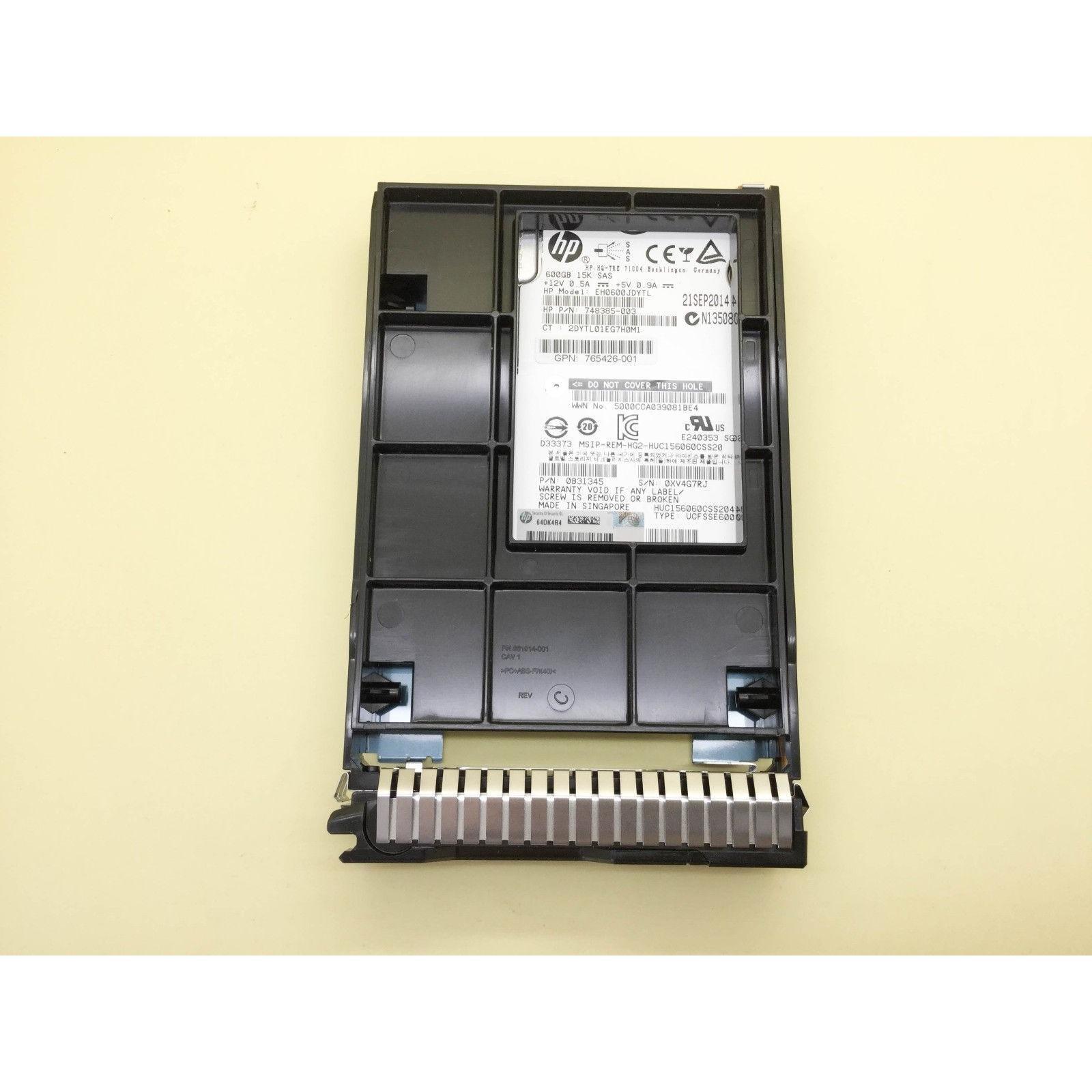 765424-B21 HP 600GB 12G SAS 15K 2.5IN ENT SCC HDD 765867-001 888182854433 - AloinfoUSA