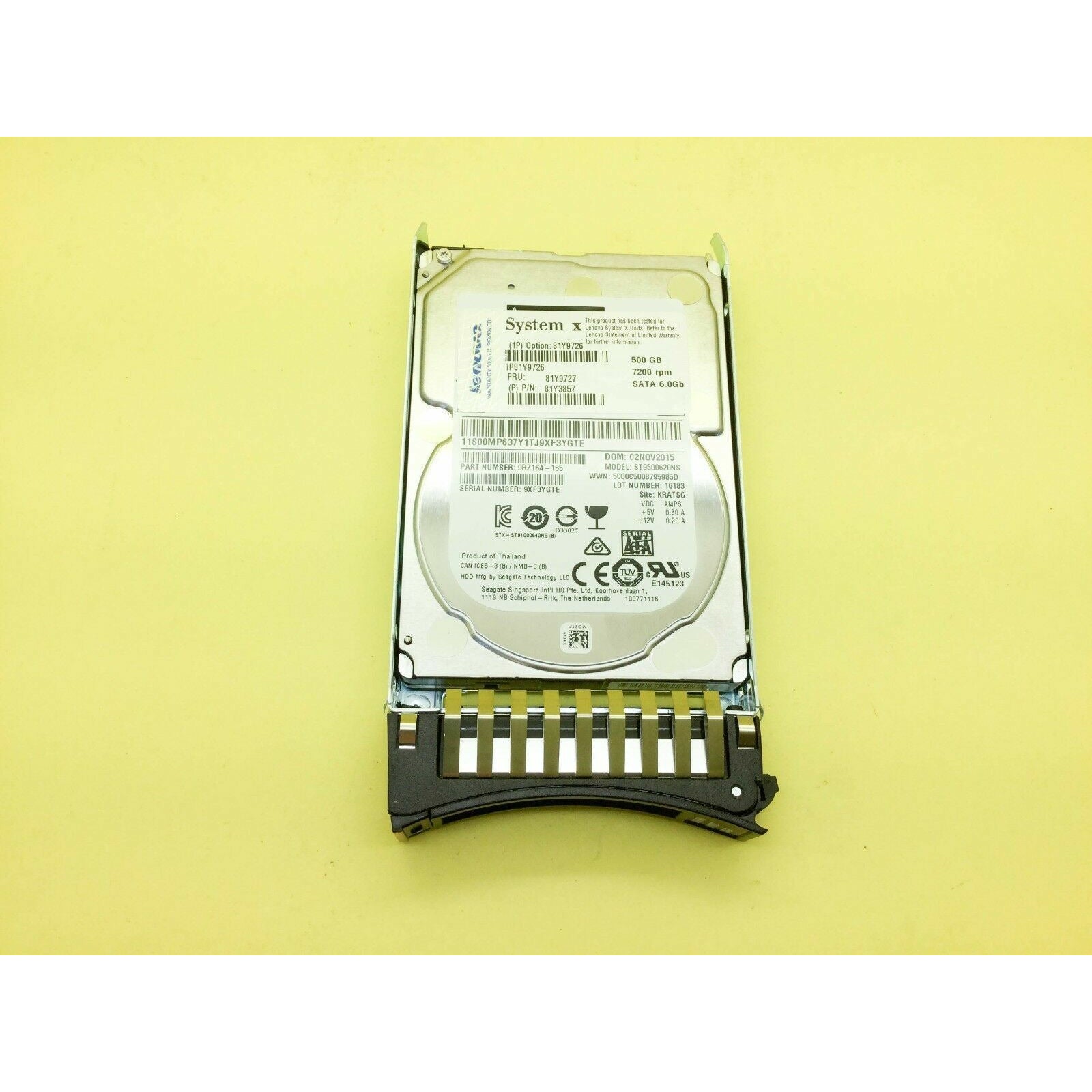 81Y9727 81Y9726 IBM/ Lenovo 500GB 7.2K 6G SFF 2.5" SATA NL HARD DRIVE 81Y3857 5711045909207 - AloinfoUSA
