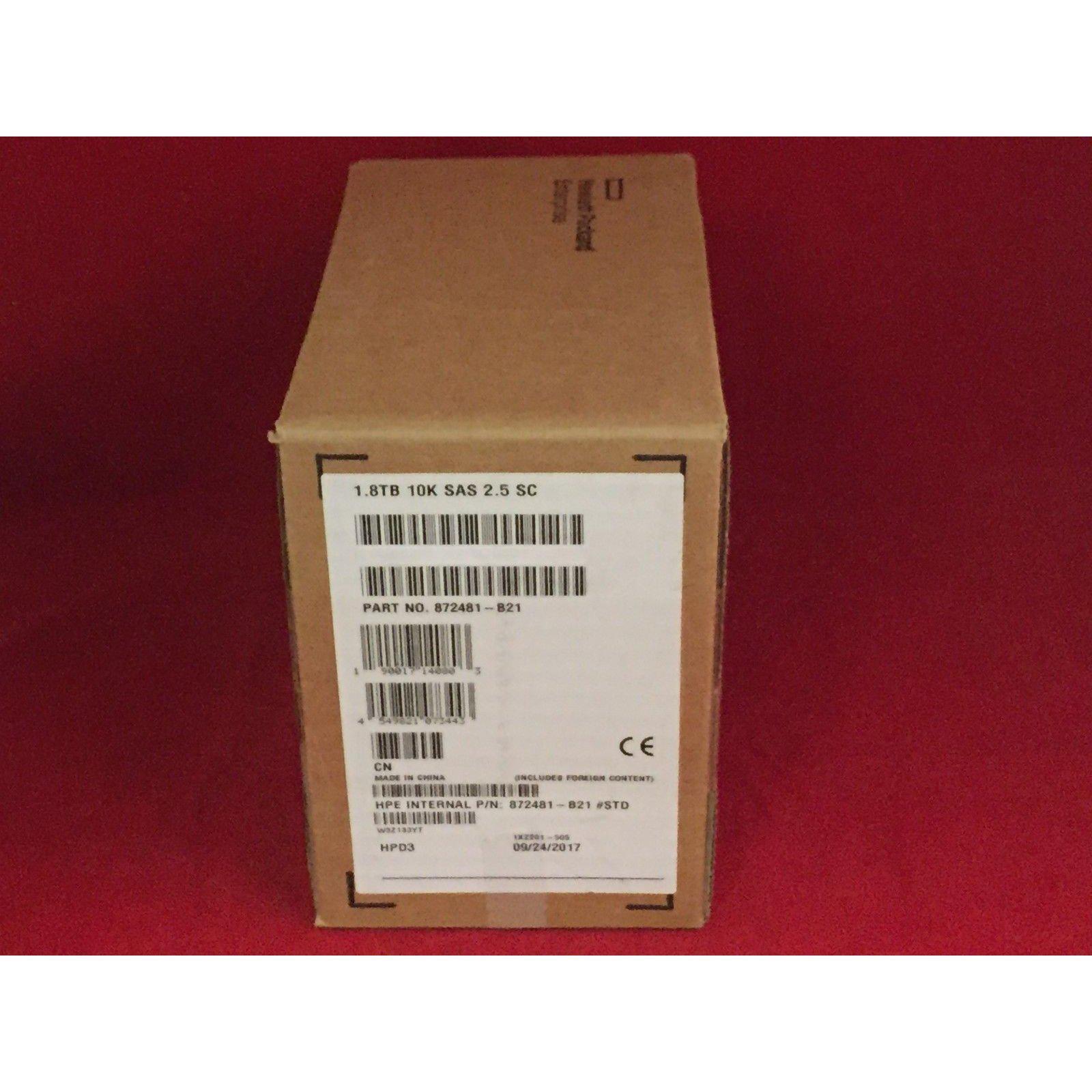 872481-B21 872738-001 HPE 1.8GB 12G SAS 10K ENT 2.5" SFF SC DS HDD HP 190017140803 - AloinfoUSA