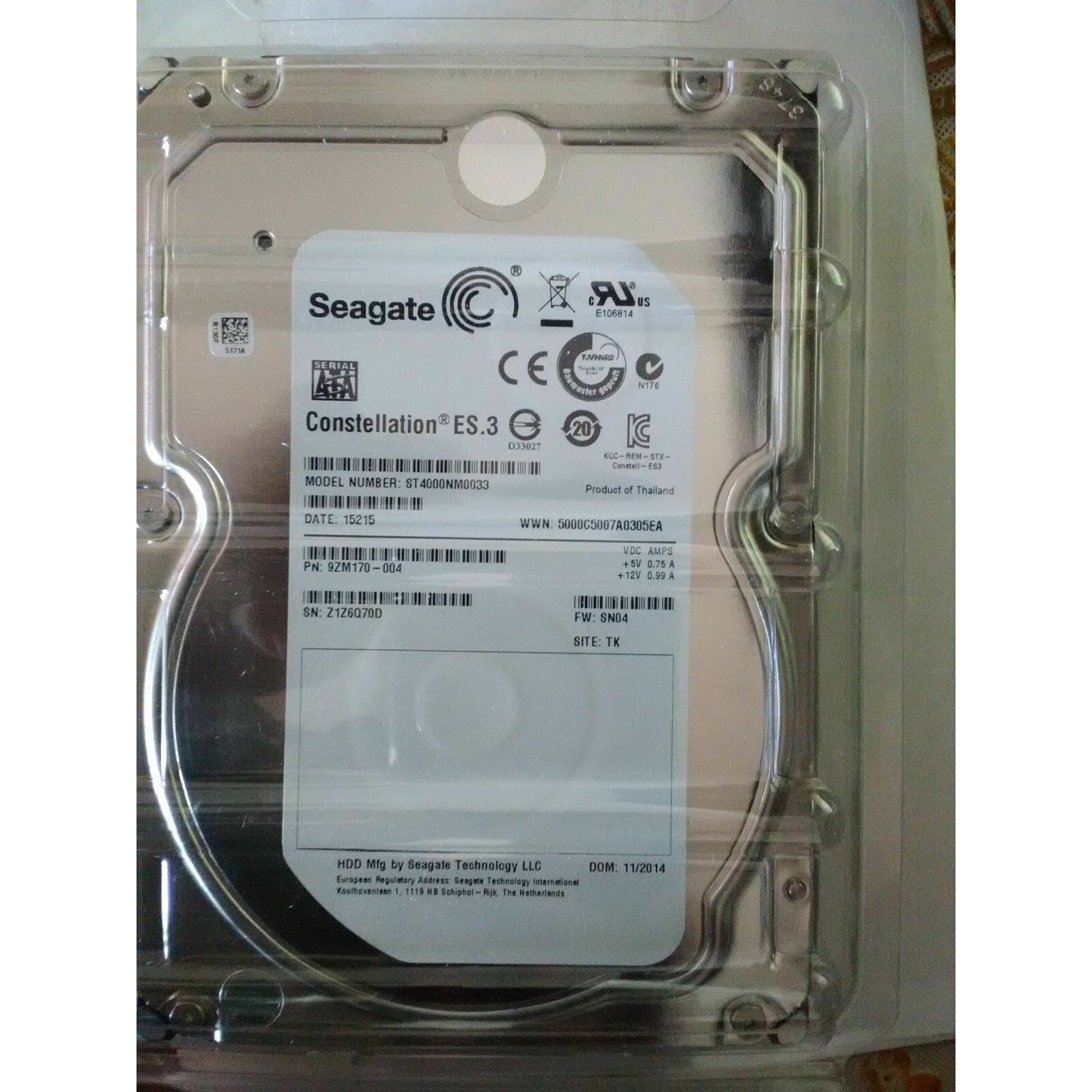 9ZM170-004 Seagate Constellation 4TB 7200RPM SATA 6.0GB/s FW:SN04 Hard Drive 763649030004 - AloinfoUSA