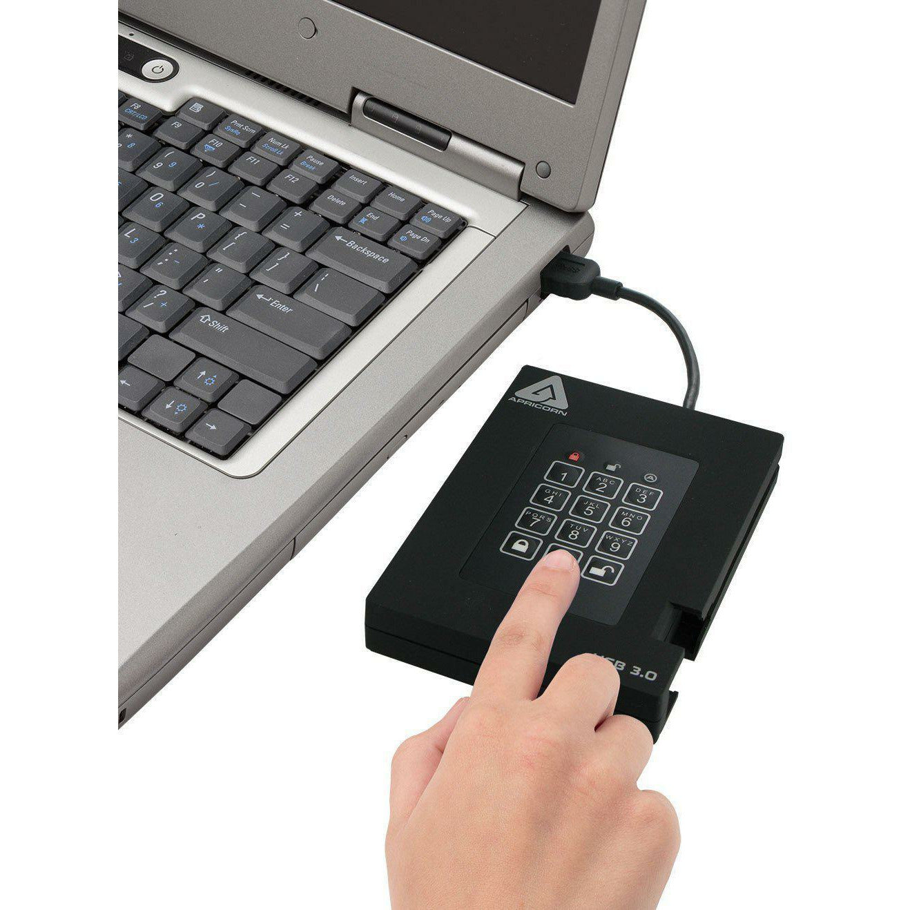 Apricorn Aegis Padlock Fortress FIPS 140-2 Level 2 Validated 256-bit Encrypted USB 3.0 Hard Drive with PIN Access, 1 TB - AloinfoUSA