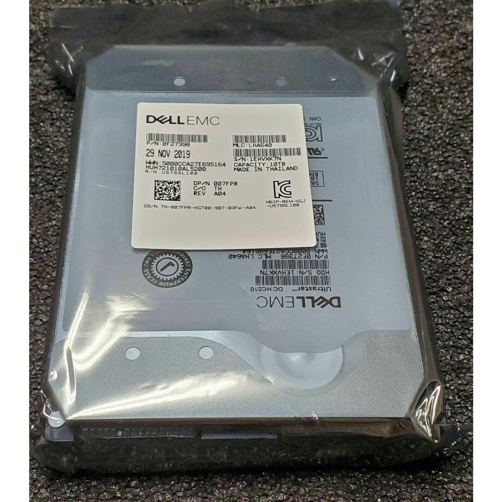 Dell 10TB 7.2K 7200RPM NL SAS 12Gb/s 256MB Cache 3.5" 512E HDD Hard Drive 07FPR - AloinfoUSA