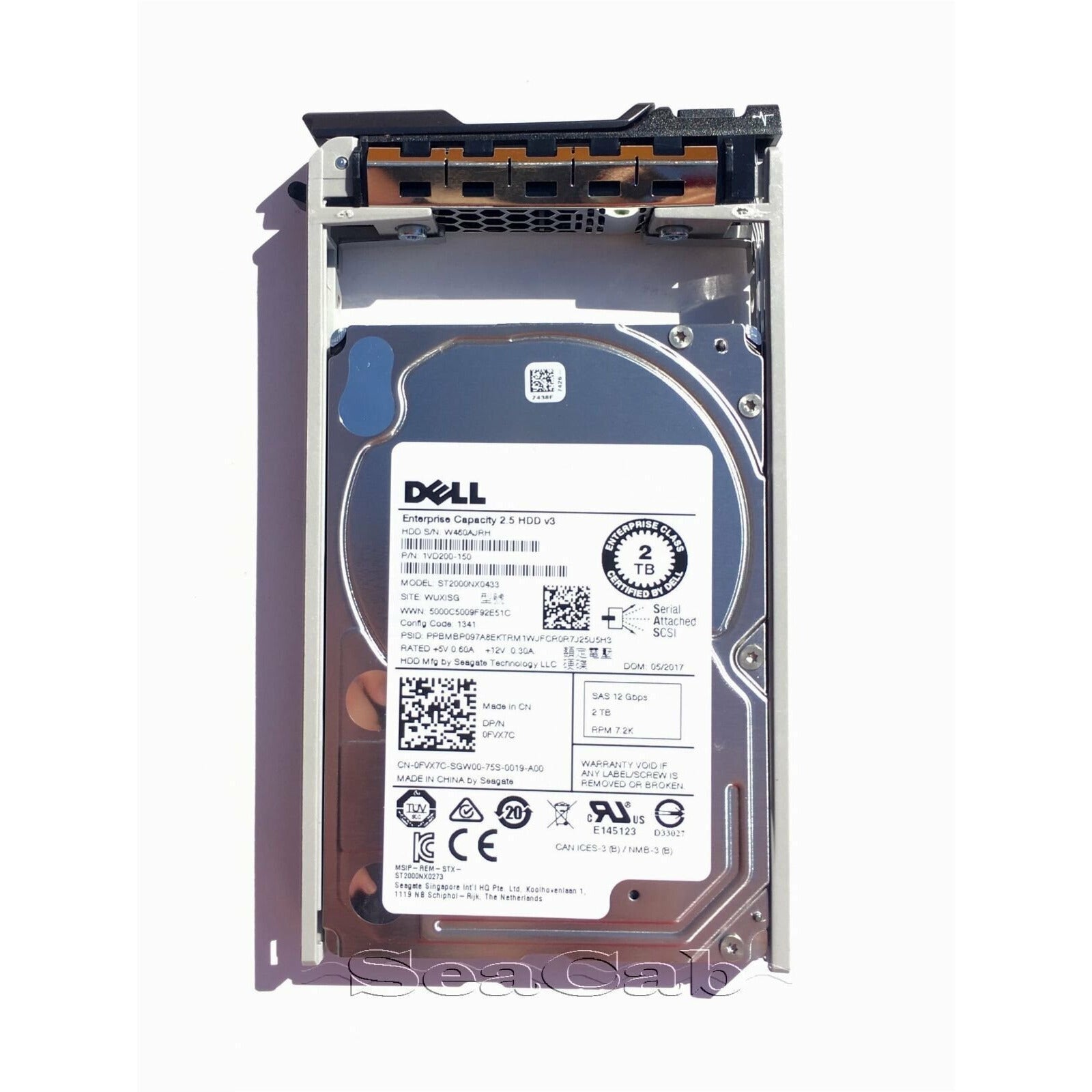 Dell 2TB 7.2K SAS 2.5 12Gbps Drive for R320 R420 R520 R620 R720 R820 R910 T710 616639025200 - AloinfoUSA