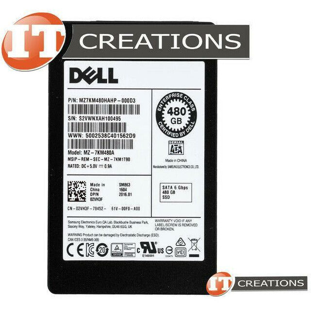DELL 480GB MLC SATA 2.5 SFF ENTERPRISE MIX USE MU SOLID STATE DRIVE SSD 2VH3F - AloinfoUSA