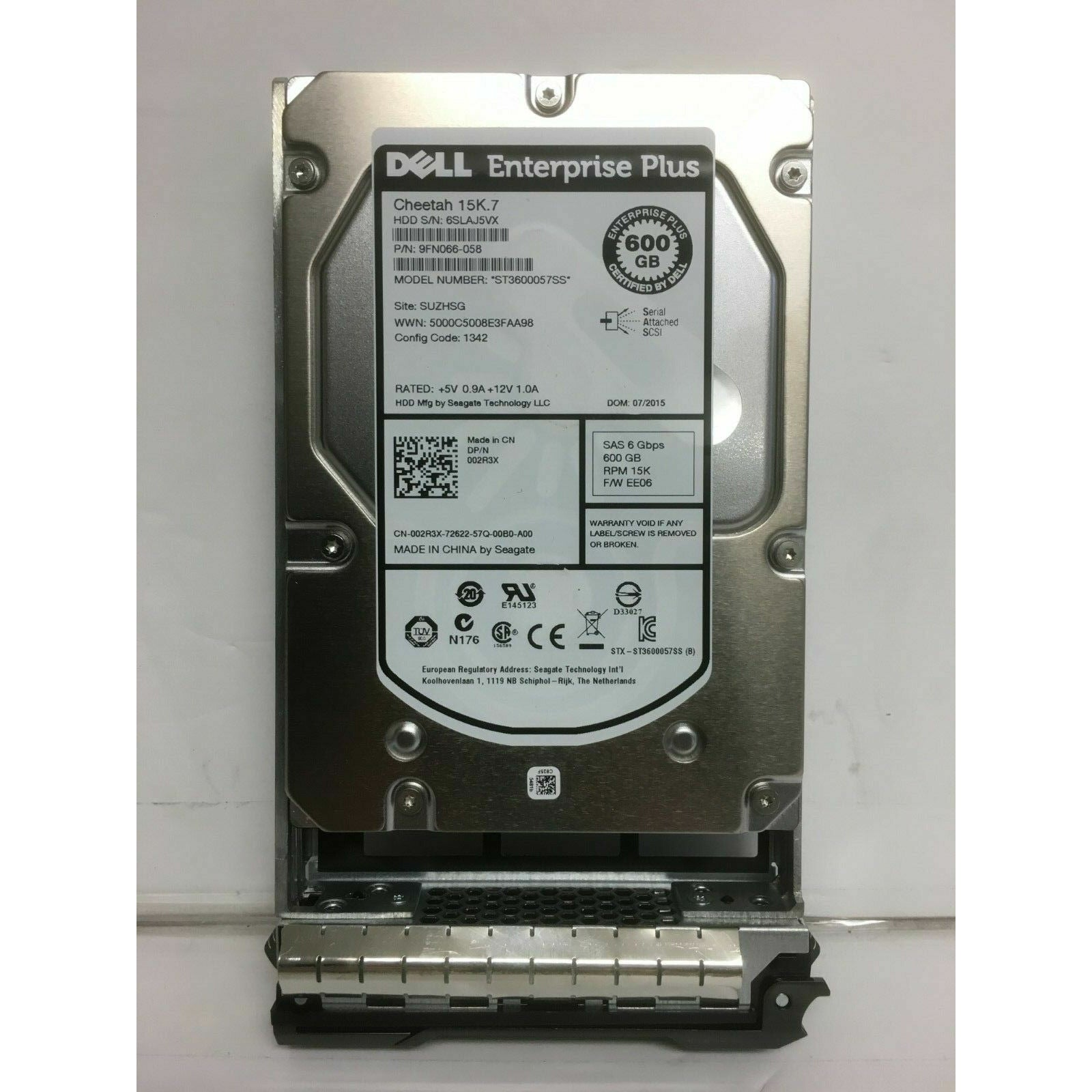Dell Equallogic 600GB 15K SAS 02R3X 9FN066-058 ST3600057SS PS6210 PS6110 PS6100 849064020773 - AloinfoUSA