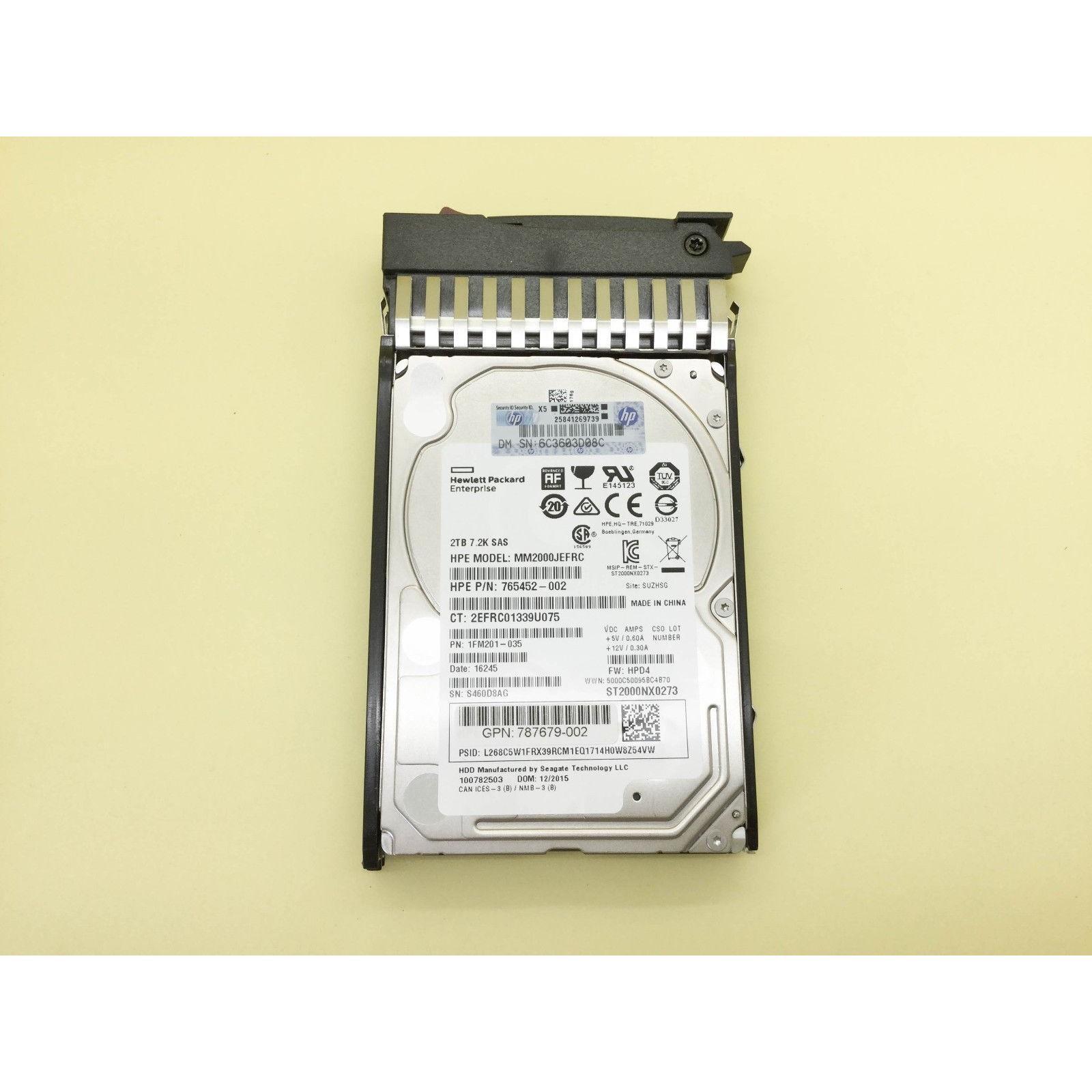 Disco J9F51A HP MSA 2TB 12G SAS 7.2K SFF 2.5" 512e MDL HDD 787653-001 888793473634 - AloinfoUSA
