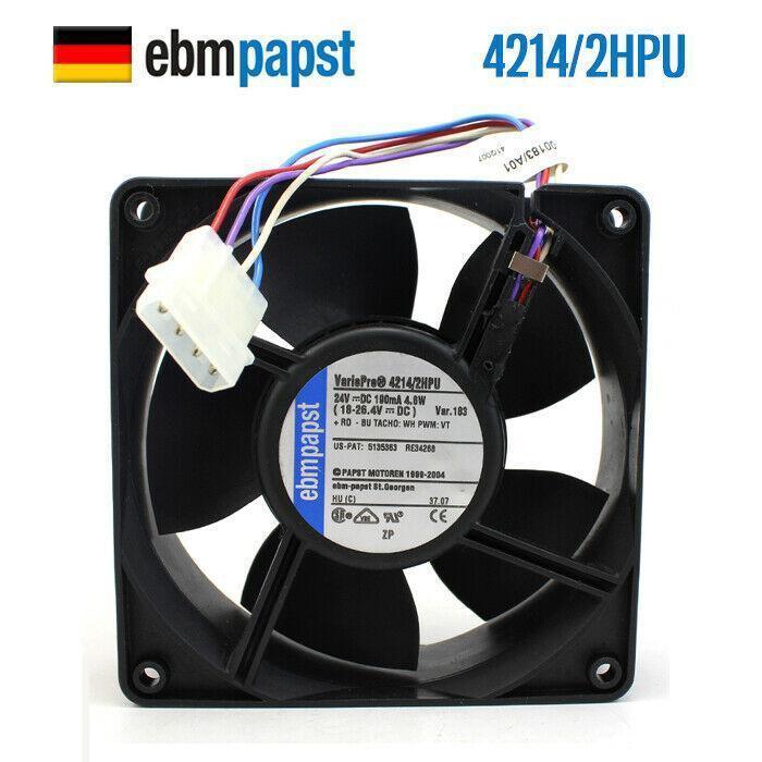 Ebm papst 4214/2HPU 12038 24V 0.19A 4.6W 4-wire waterproof cooling fan - AloinfoUSA