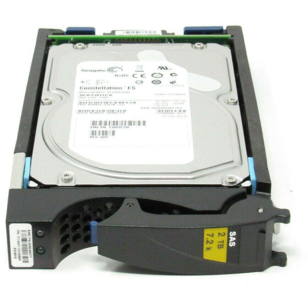 EMC VNX VNXe 005049277 2TB 7.2K SAS 6GBPS 3.5” 005049449 005050140 w/tray - AloinfoUSA