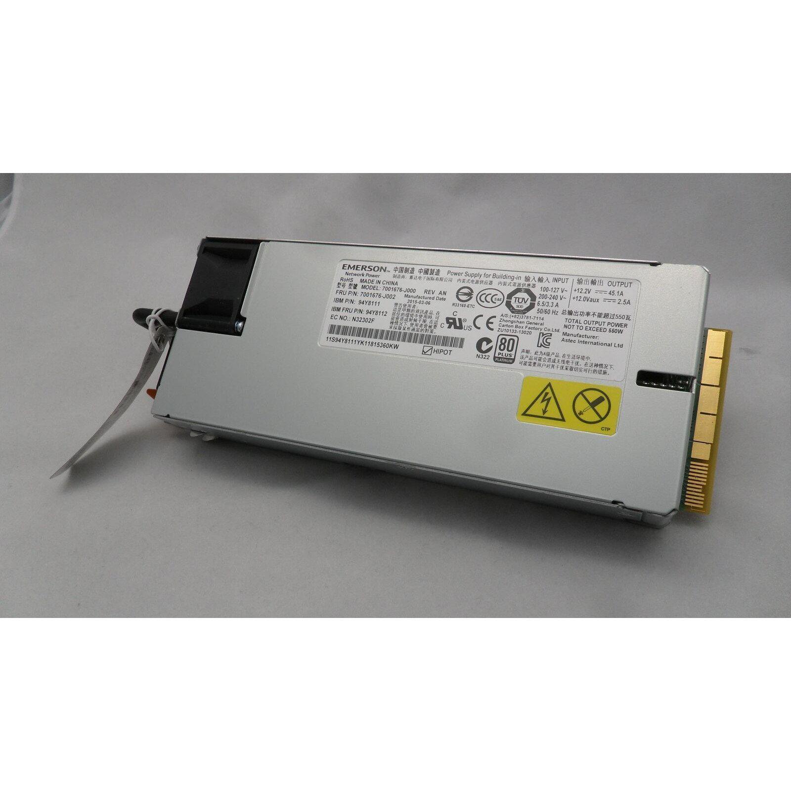 EMERSON System X3550 550W Power Supply 94Y8112 94Y8111 7001676-J002 7001676-J000 - AloinfoUSA