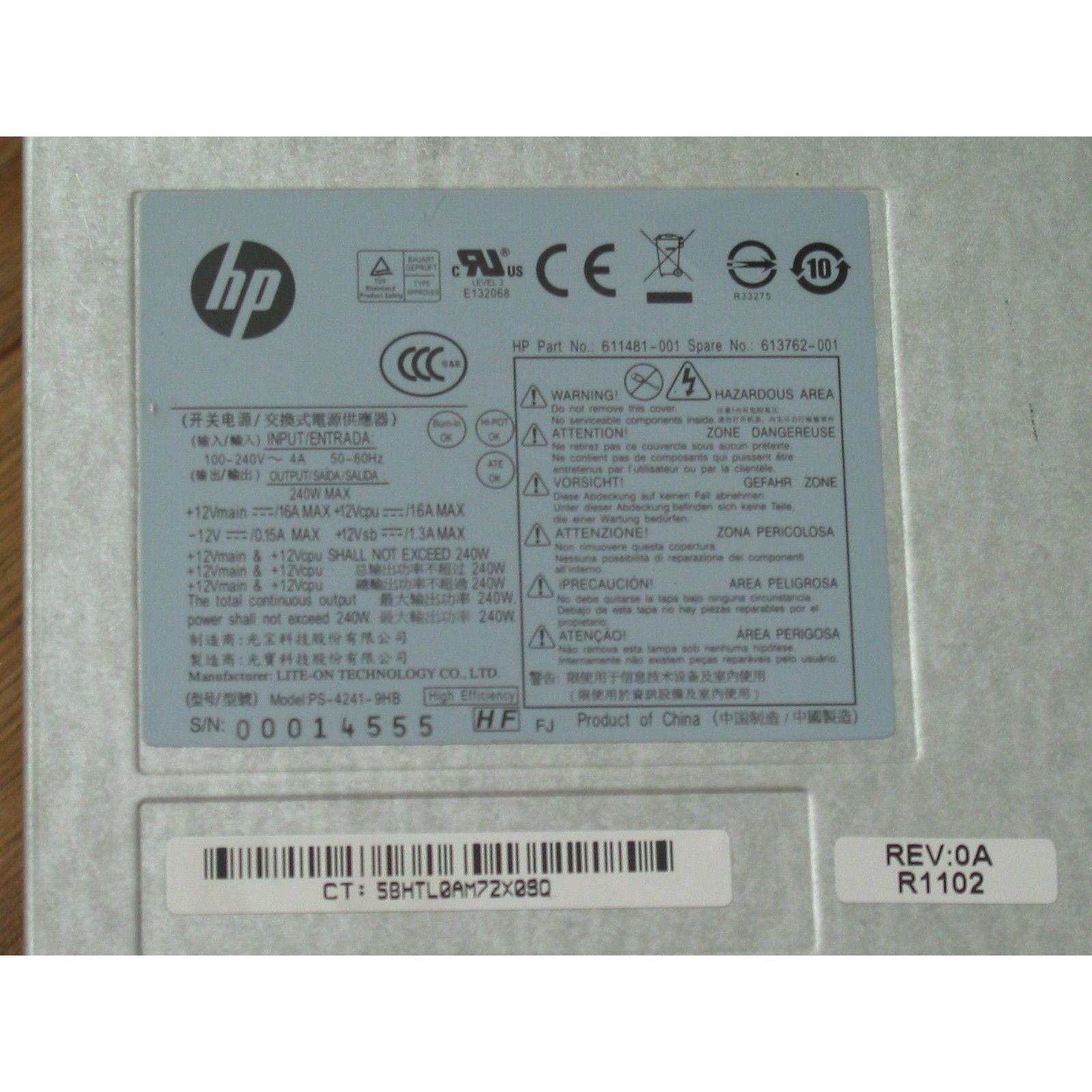 Fuente para HP Power Supply 611481-001 611482-001 240W Pro 6300 6305 Elite 8300 SFF DPS-240 - AloinfoUSA