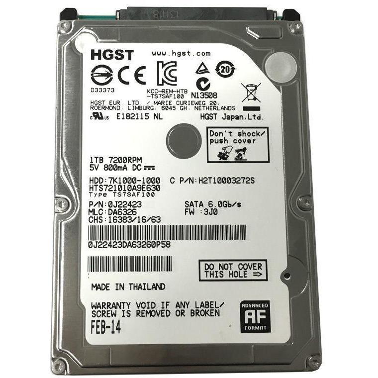 HGST 1TB 32MB Cache 7200RPM SATA III (6.0Gb/s) 2.5" PS3 & PS4 Hard Drive 0J22423 692754042162 - AloinfoUSA