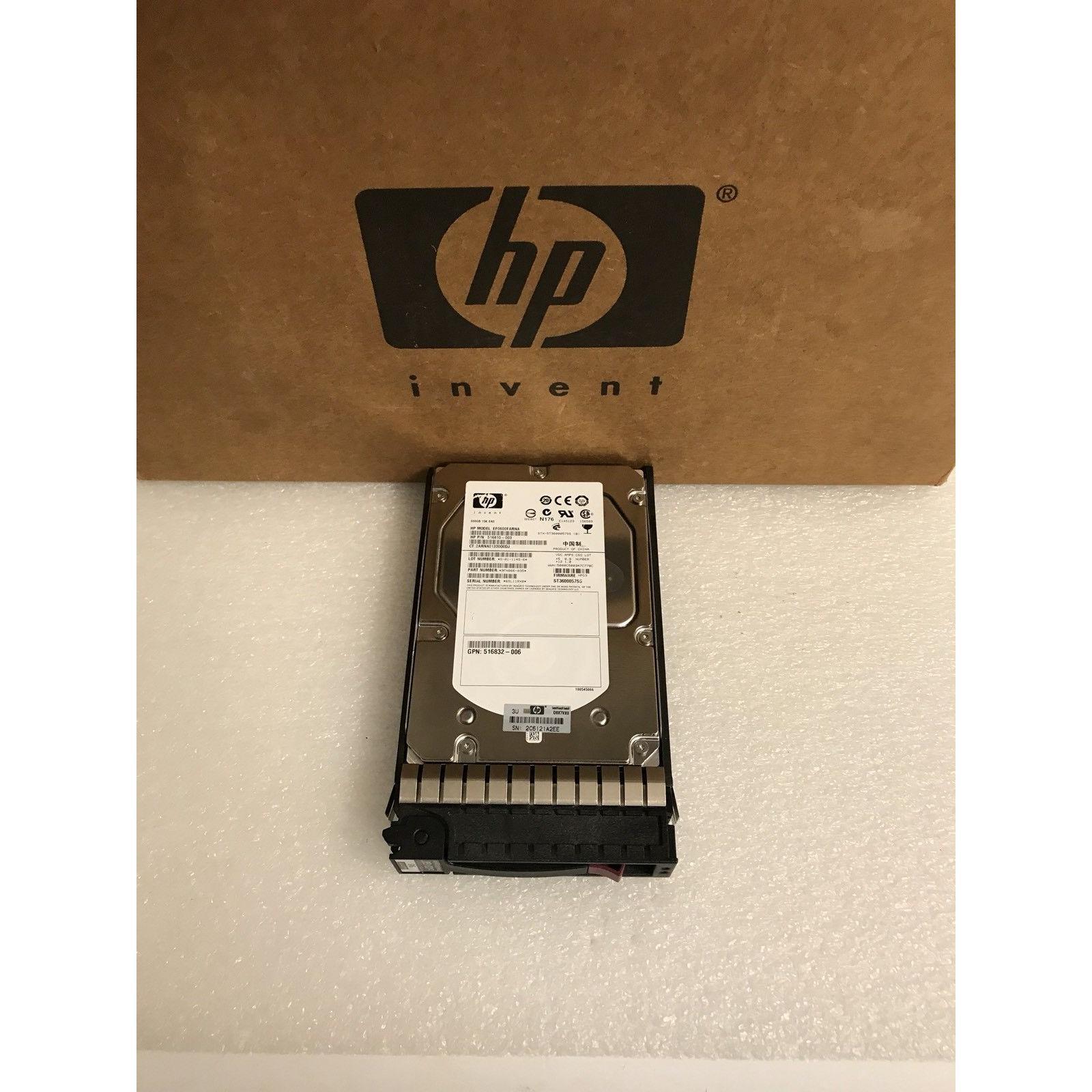 HP EF0600FARNA 516810-003 600GB 15K 3.5" 6G DUAL PORT HARD DRIVE - AloinfoUSA